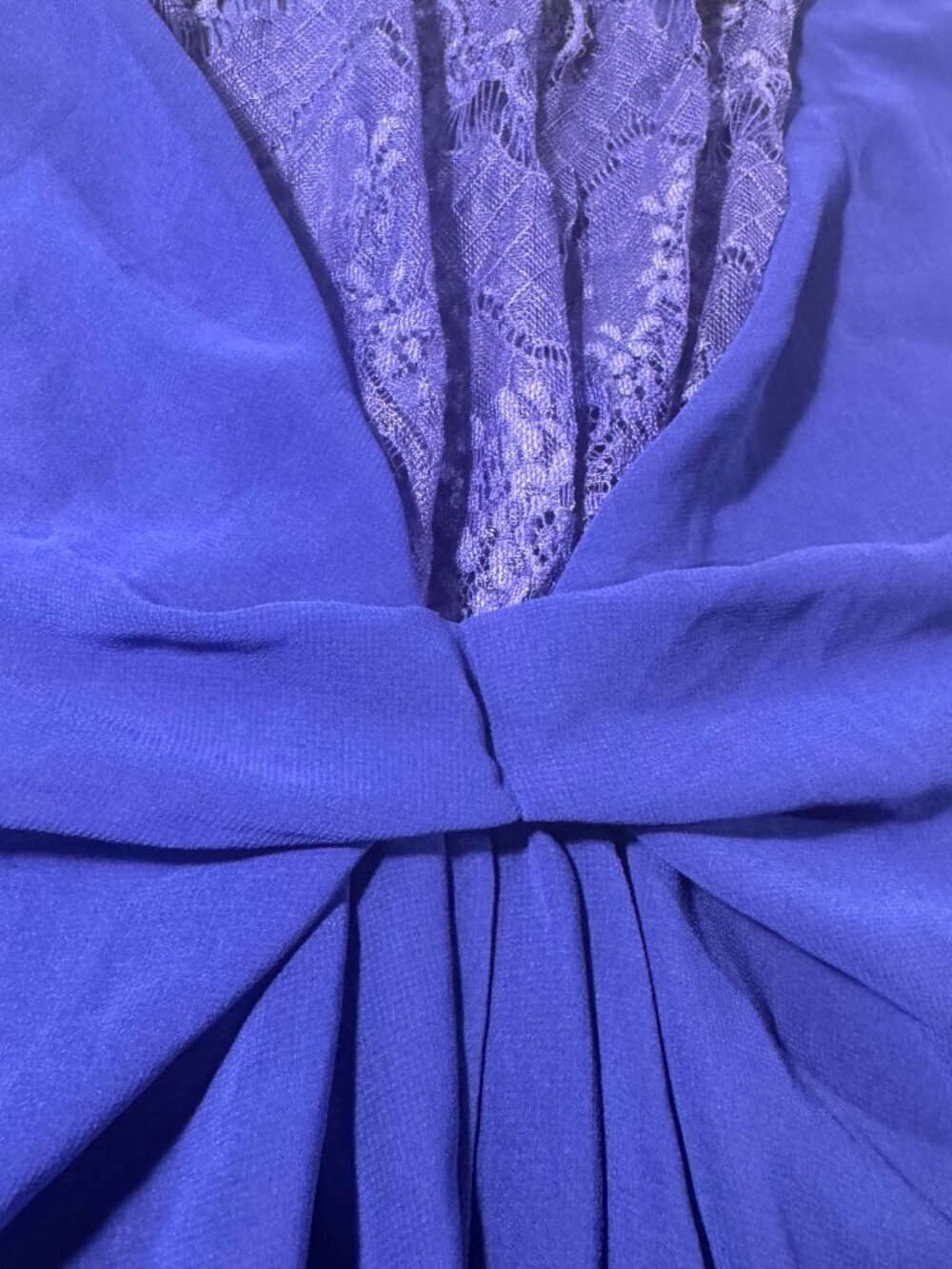 Cache Cobalt Blue Sheer Lace Blouse Size Large Y2K Party Top - Picture 10 of 11
